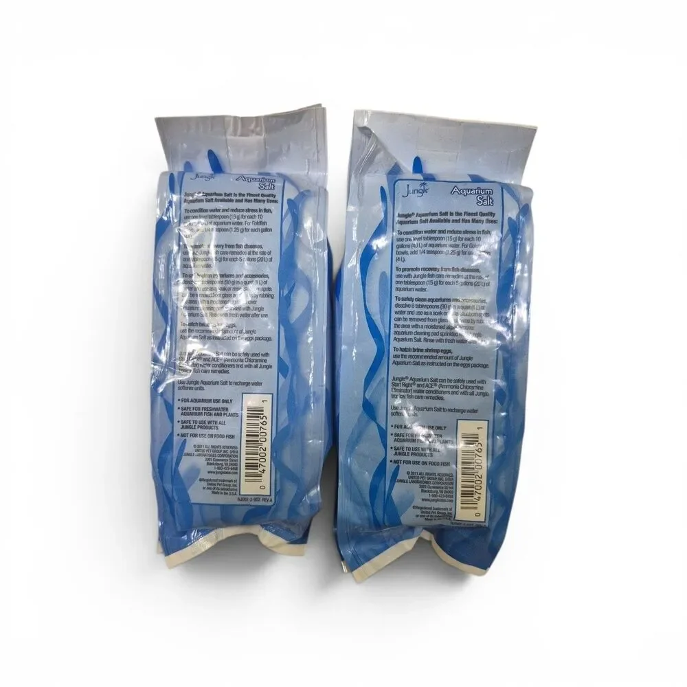 2 Pack 16 oz NEW Packages of Jungle Aquarium Salt for Tropical Fish and Goldfish
